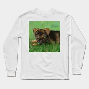 Super Cute German Shepherd Puppy Long Sleeve T-Shirt